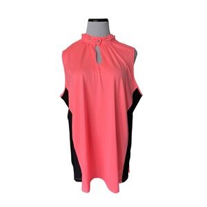 Jamie Sadock Womens Keyhole Sleeveless Golf Polo‎ Tank Size XXL Pink Pickleball